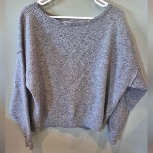 American Eagle Gray Boatneck Sweater Size Small (Oversized)